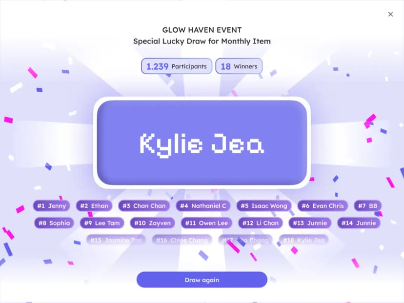 🎁 Offer lucky draws & loyalty programmes